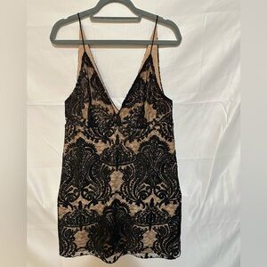 Free People Black Sequin Lace Dress